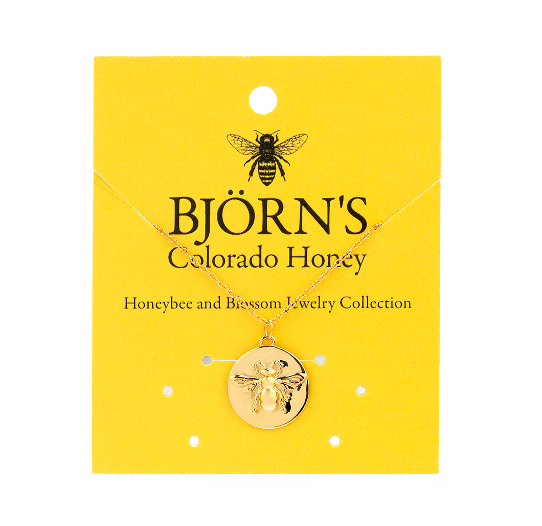 Necklace - Gold Bee Charm - Gold Chain