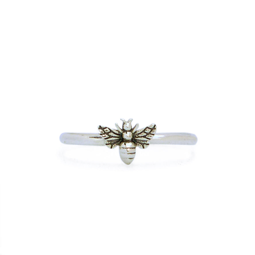 Bee Ring, .925 Sterling Silver Luxury Dainty Bee Ring Silver